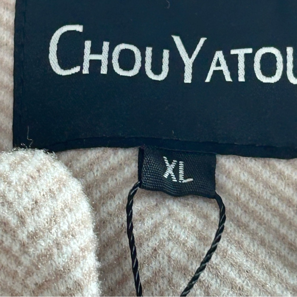 Chou Yatou Elegant Women's Herringbone Tan and Pale Pink and Jacket Size XL - Picture 6 of 14